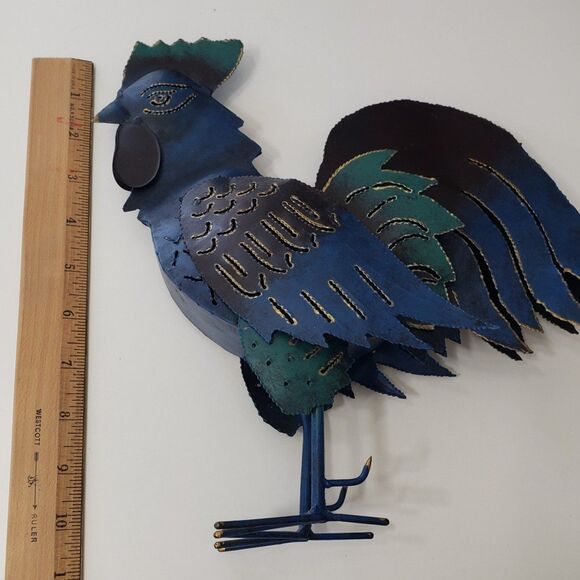 Beautiful Metal Chicken for Home Decor, Approx. 11" x 11" - Picture 4 of 6
